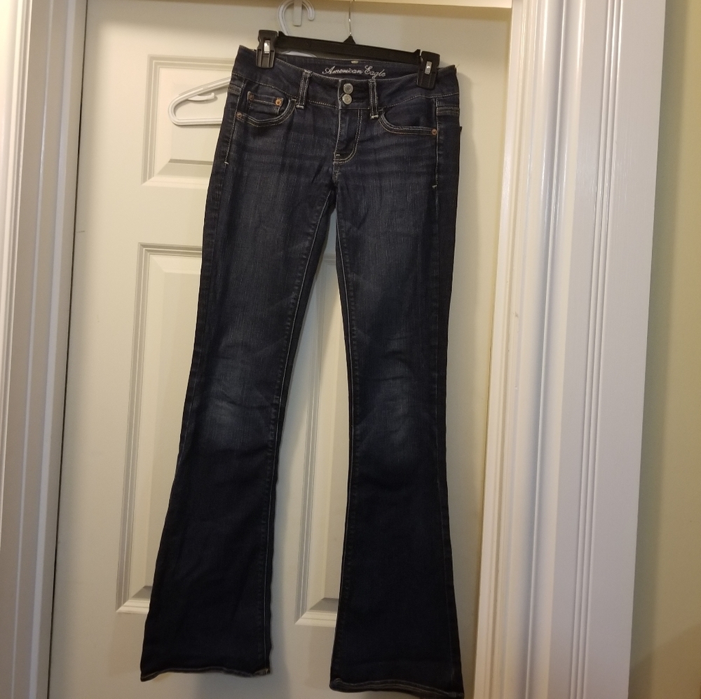 American Eagle Dark Wash Artist Mid Jean SZ 2Long